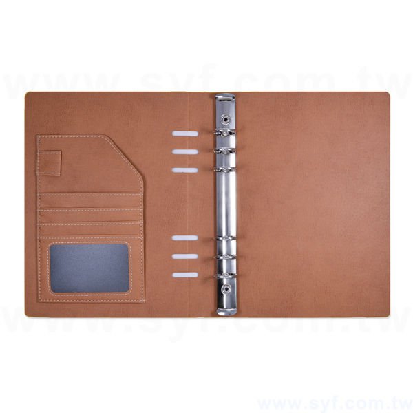 時尚皮紋工商日誌-翻開式活頁筆記本-可訂製內頁及客製化加印LOGO