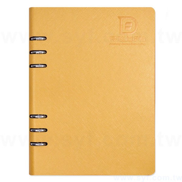 時尚皮紋工商日誌-翻開式活頁筆記本-可訂製內頁及客製化加印LOGO