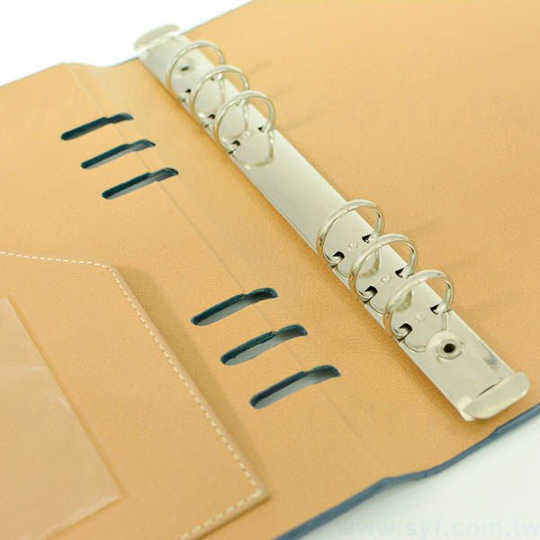 時尚皮紋工商日誌-翻開式活頁筆記本-可訂製內頁及客製化加印LOGO