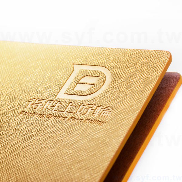 時尚皮紋工商日誌-翻開式活頁筆記本-可訂製內頁及客製化加印LOGO