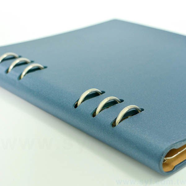 時尚皮紋工商日誌-翻開式活頁筆記本-可訂製內頁及客製化加印LOGO