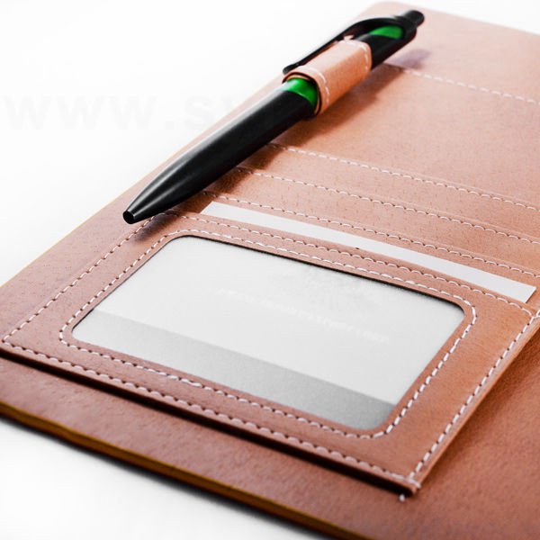 時尚皮紋工商日誌-翻開式活頁筆記本-可訂製內頁及客製化加印LOGO