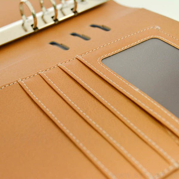 時尚皮紋工商日誌-翻開式活頁筆記本-可訂製內頁及客製化加印LOGO