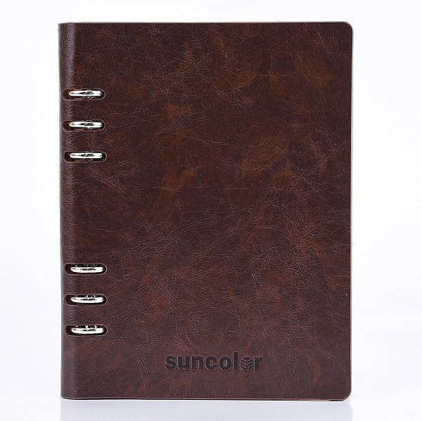 時尚皮紋工商日誌-翻開式活頁筆記本-可訂製內頁及客製化加印LOGO