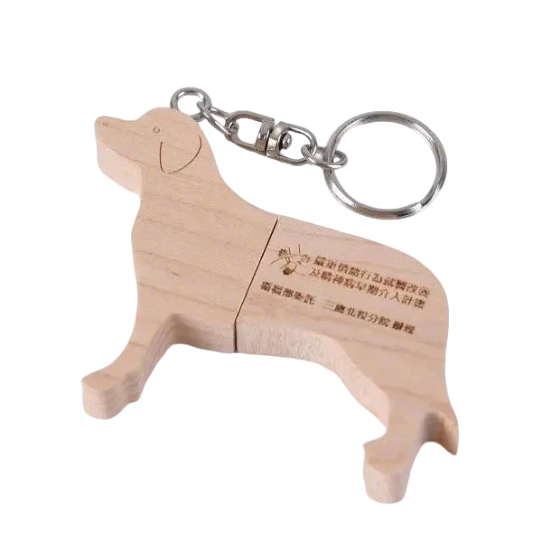 狗造型隨身碟-木質隨身碟-雷射雕刻