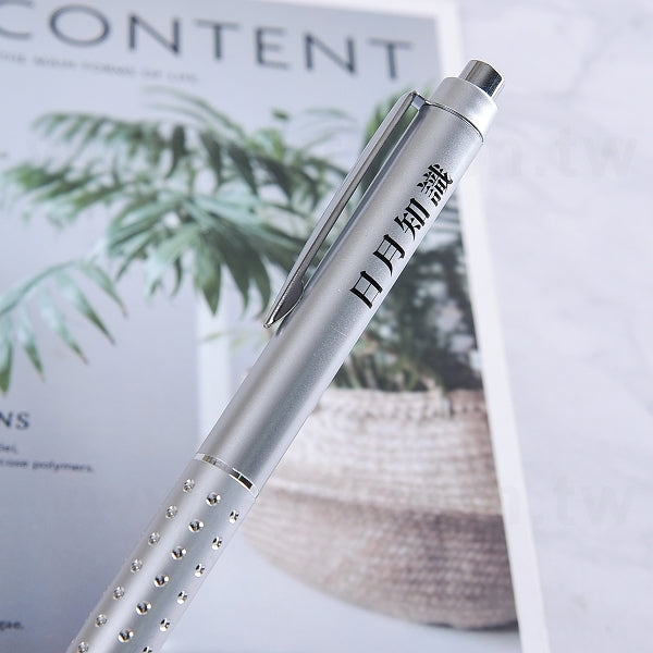 廣告筆-單色原子筆-四款鑽石筆桿可選-工廠客製化印刷贈品筆