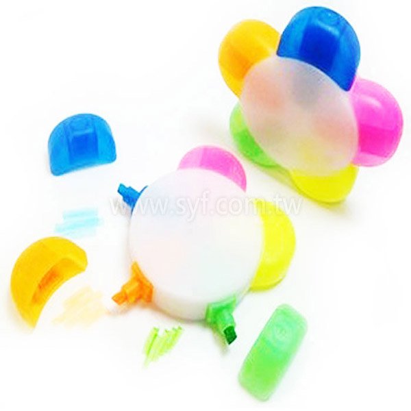 廣告螢光筆-造型花瓣禮品-五色原子筆-工廠客製化印刷贈品筆