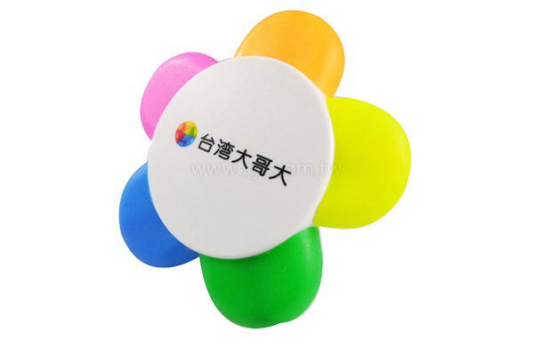 廣告螢光筆-造型花瓣禮品-五色原子筆-工廠客製化印刷贈品筆