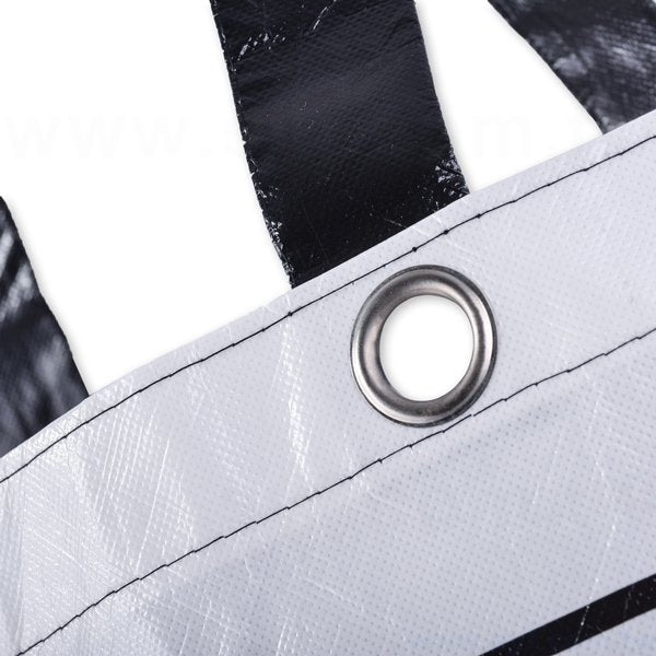 亮膜T型不織布袋-單色網版印刷-環保不織布材質-加金屬釦環