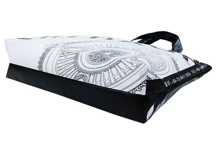 亮膜T型不織布袋-單色網版印刷-環保不織布材質-加金屬釦環