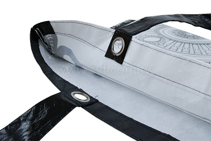 亮膜T型不織布袋-單色網版印刷-環保不織布材質-加金屬釦環