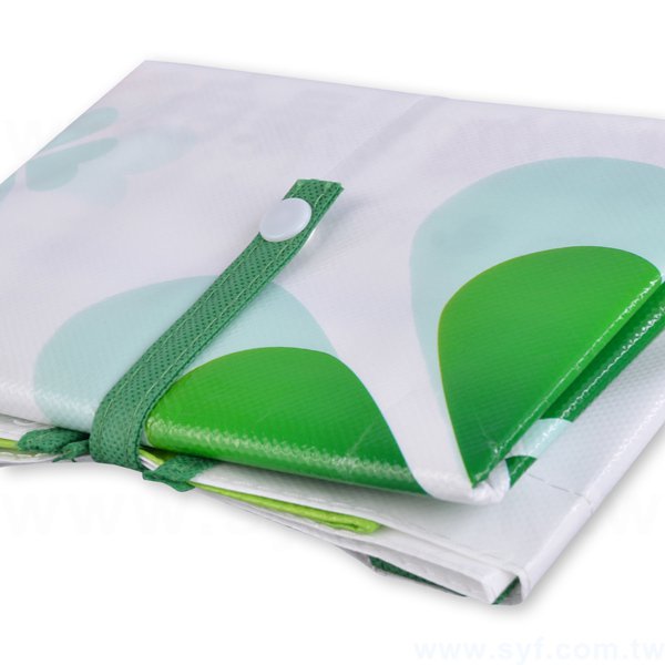 亮膜立體不織布袋-彩色網版印刷-環保不織布材質-加扣帶