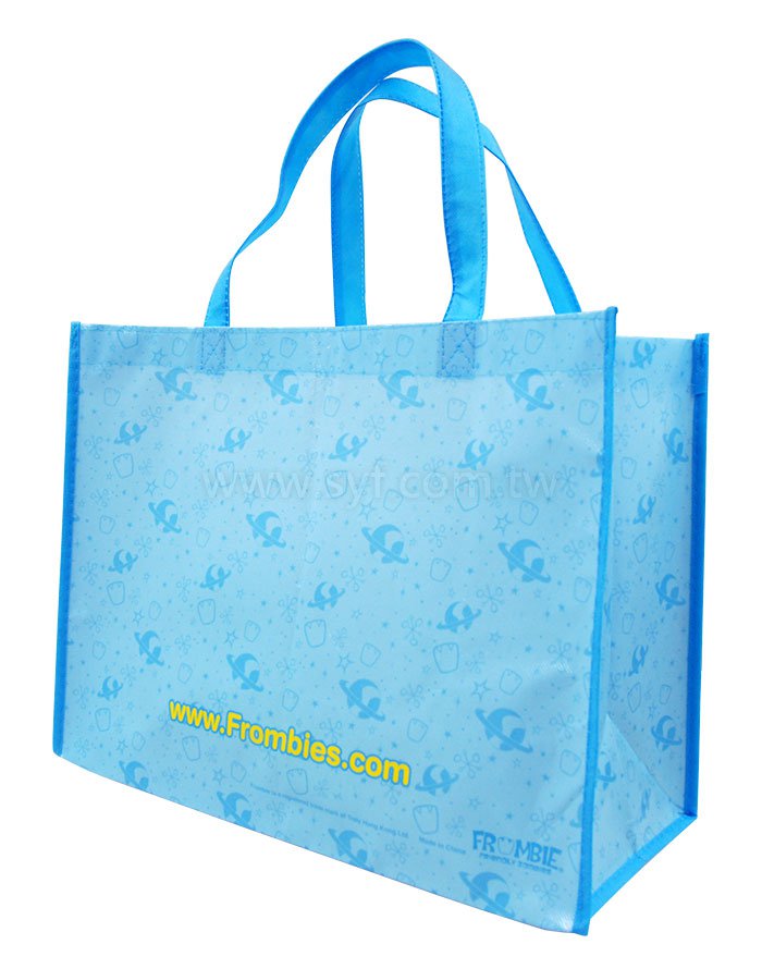 不織布覆膜袋(亮膜)60g-有底有側-雙面彩色-打叉加固