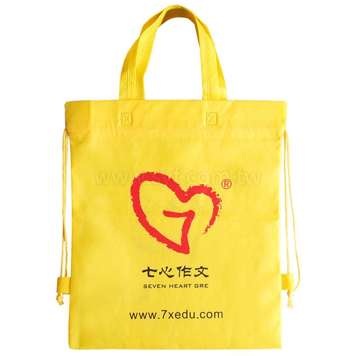 雙色印刷束口袋-不織布材質加提帶背帶後背包-可加LOGO客製化印刷