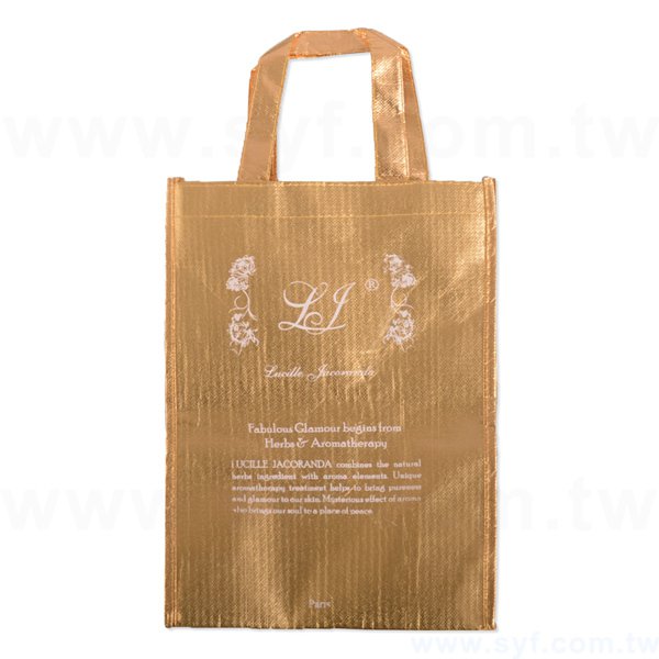 雷射膜立體不織布袋-單色網版印刷-環保不織布材質