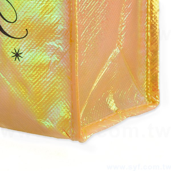 雷射膜立體不織布袋-雙色網版印刷-環保不織布材質