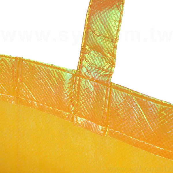 雷射膜立體不織布袋-雙色網版印刷-環保不織布材質