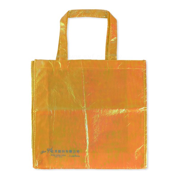 雷射膜立體不織布袋-雙色網版印刷-環保不織布材質