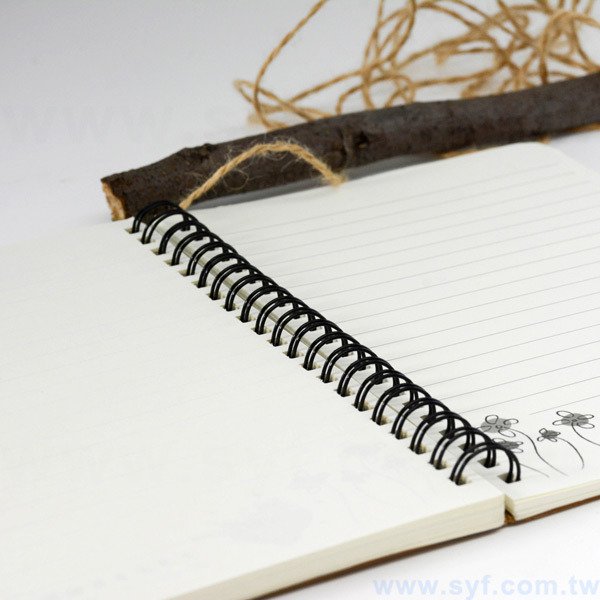 簡約時尚牛皮紙環裝筆記本-彈性束帶線圈記事本-可訂製內頁及客製化加印LOGO