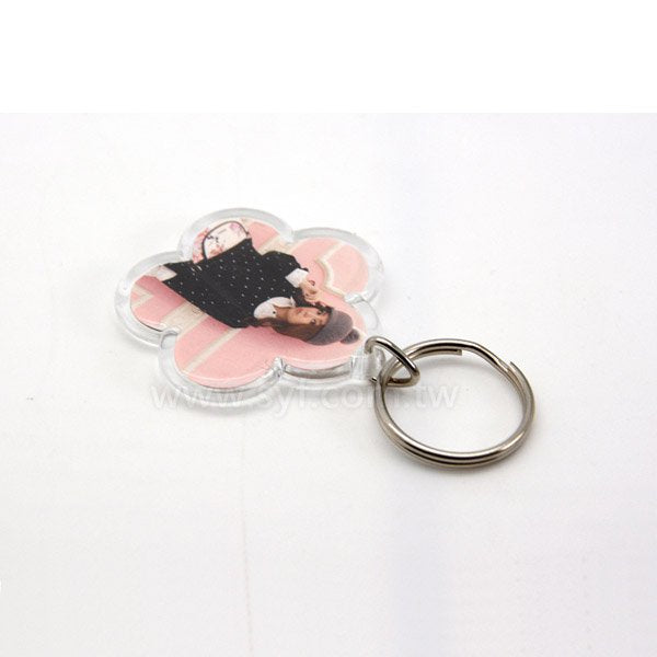 三角勾雙圈鑰匙圈-45*45彩色客製壓克力