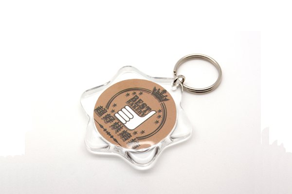 三角勾雙圈鑰匙圈-60*50mm彩色客製壓克力-DIY活動式鑰匙圈