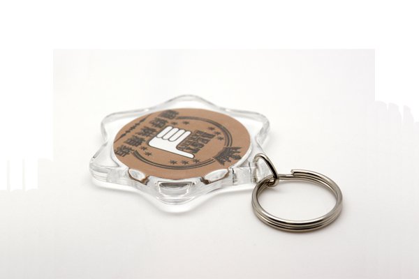 三角勾雙圈鑰匙圈-60*50mm彩色客製壓克力-DIY活動式鑰匙圈