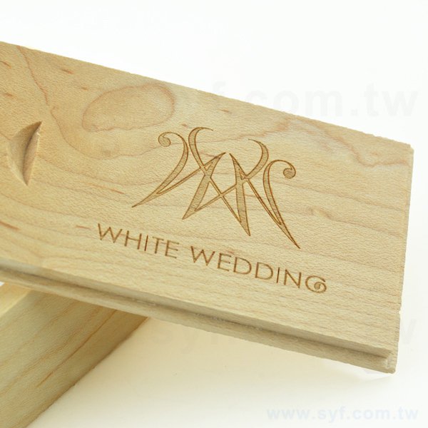 楓木質感推式木盒-隨身碟包裝盒-可雷射雕刻企業LOGO