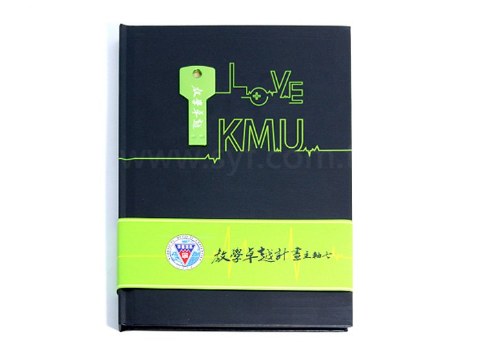 筆記本-尺寸25K精裝硬殼+內嵌隨身碟-150P銅板紙上膜封面-客製化印刷logo