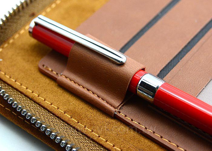 仿舊皮紋工商日誌-三折式拉鍊包活頁筆記本-可訂製內頁及客製化加印LOGO-廈門大學