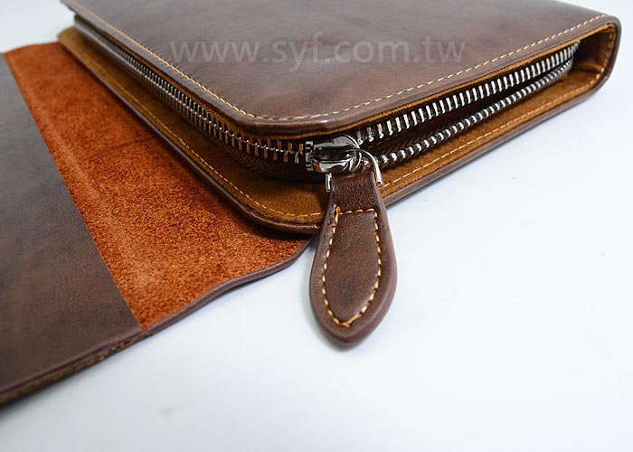 仿舊皮紋工商日誌-三折式拉鍊包活頁筆記本-可訂製內頁及客製化加印LOGO-廈門大學