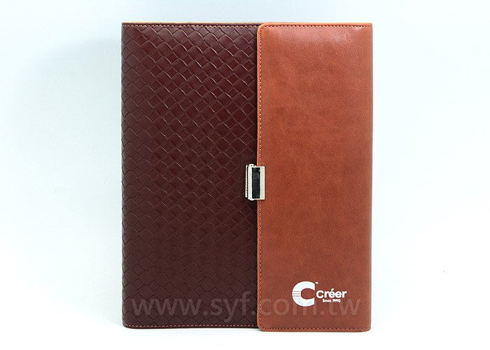 時尚編織紋工商日誌-磁扣式活頁筆記本-客製化LOGO