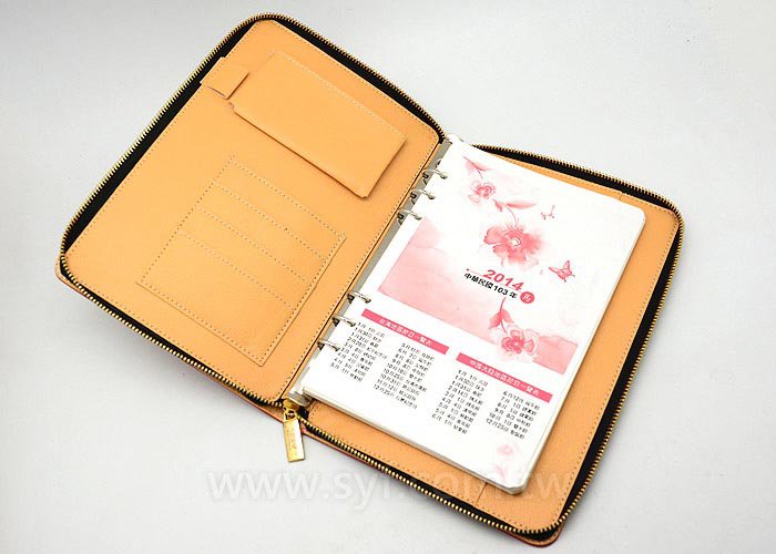 時尚優雅工商日誌-拉鍊包活頁筆記本-可訂製內頁及客製化加印LOGO