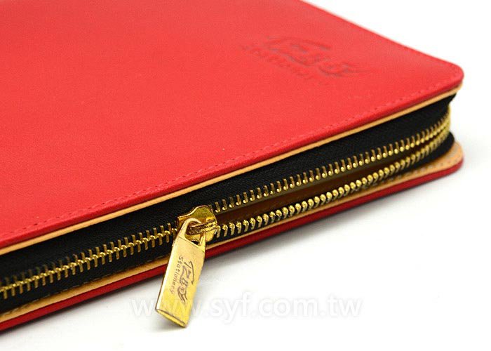 時尚優雅工商日誌-拉鍊包活頁筆記本-可訂製內頁及客製化加印LOGO