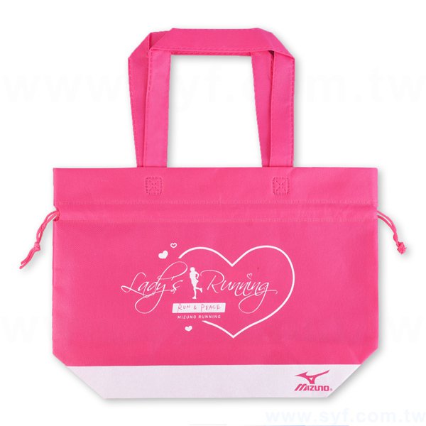 單色印刷束口袋-不織布材質加提袋束口包-可加LOGO客製化印刷