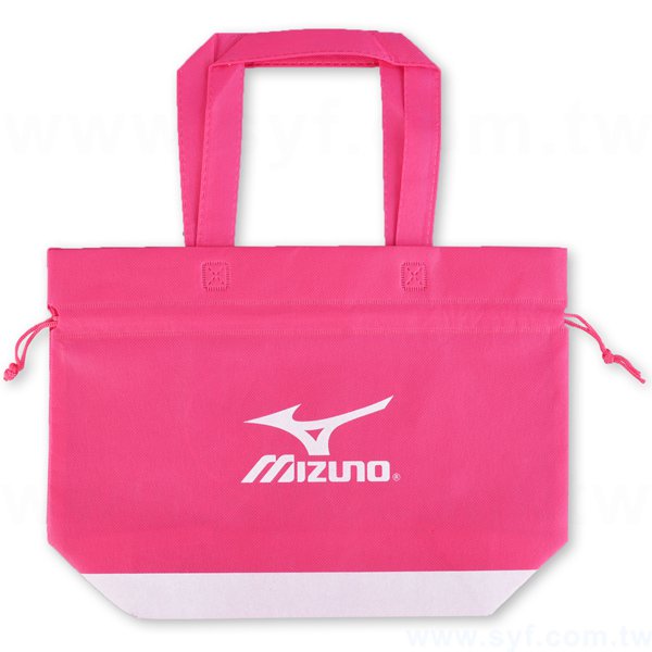 單色印刷束口袋-不織布材質加提袋束口包-可加LOGO客製化印刷