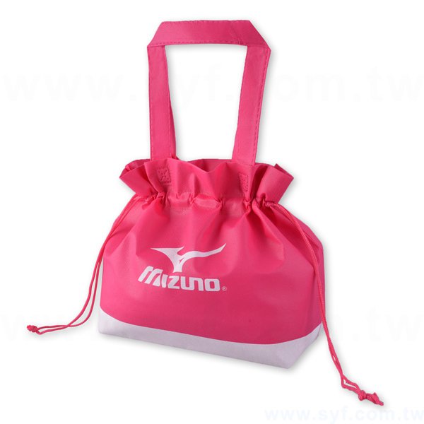 單色印刷束口袋-不織布材質加提袋束口包-可加LOGO客製化印刷