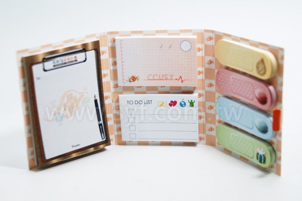 三合一三折式封面款便利貼-封面彩印(亮膜)-內頁彩印