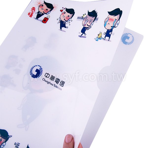 A4單層L夾彩色印刷全白墨