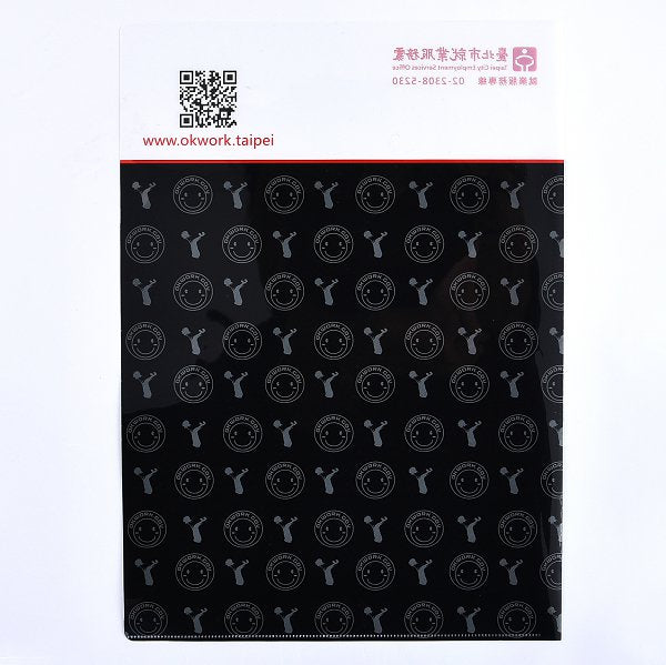 A4單層L夾-加名片袋局部白墨