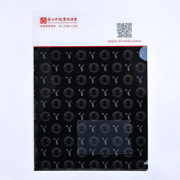 A4單層L夾-加名片袋局部白墨