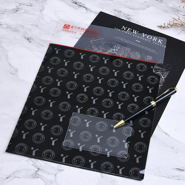 A4單層L夾-加名片袋局部白墨