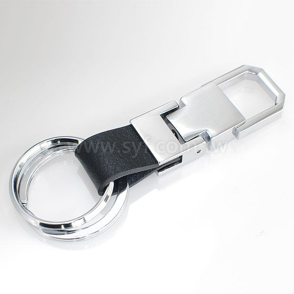 金屬皮革鑰匙圈-訂做客製化禮贈品-可客製化印刷logo