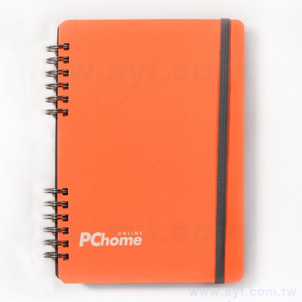 清新亮彩環裝筆記本-彈性束帶線圈記事本-可訂製內頁及客製化加印LOGO-PChome