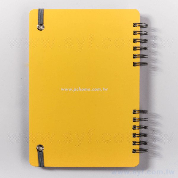 清新亮彩環裝筆記本-彈性束帶線圈記事本-可訂製內頁及客製化加印LOGO-PChome