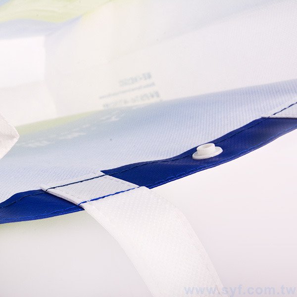 雙色不織布袋印刷-霧膜立體袋加扣子