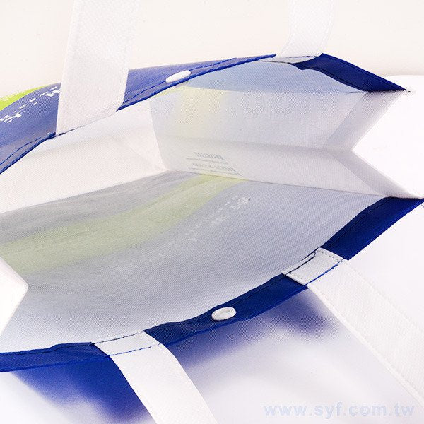 雙色不織布袋印刷-霧膜立體袋加扣子