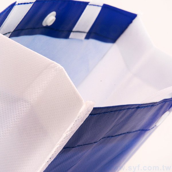 雙色不織布袋印刷-霧膜立體袋加扣子