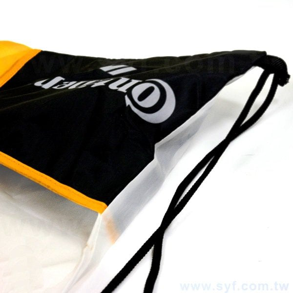 尼龍束口後背包-厚度210D-尺寸W34*H41-單色單面-可客製化印刷LOGO