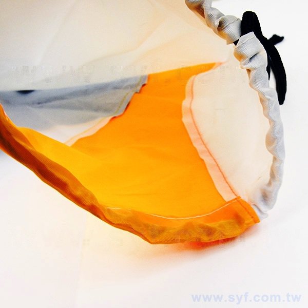 尼龍束口後背包-厚度210D-尺寸W34*H41-單色單面-可客製化印刷LOGO