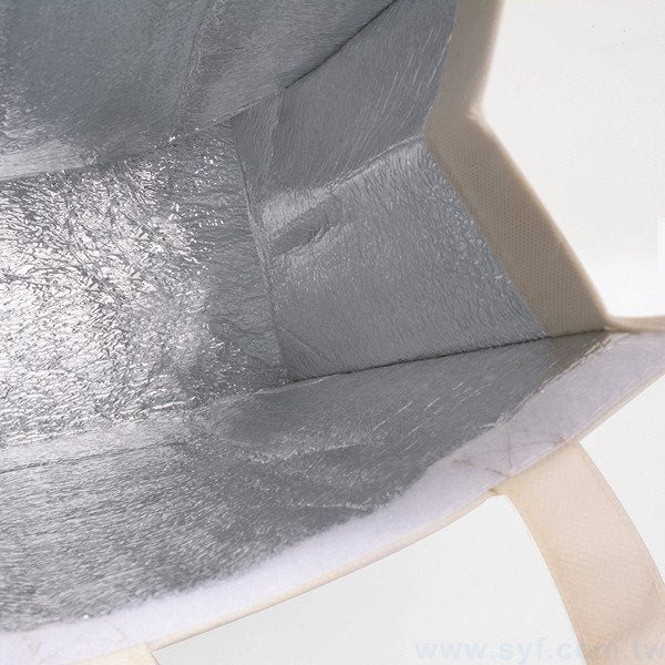 雙色不織布保冷材料袋印刷-立體袋加魔鬼氈